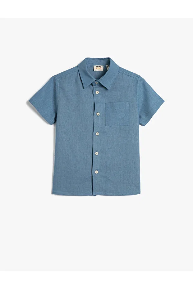 Детская для мальчиков рубашка с коротким рукавом Koton, Navy Blue