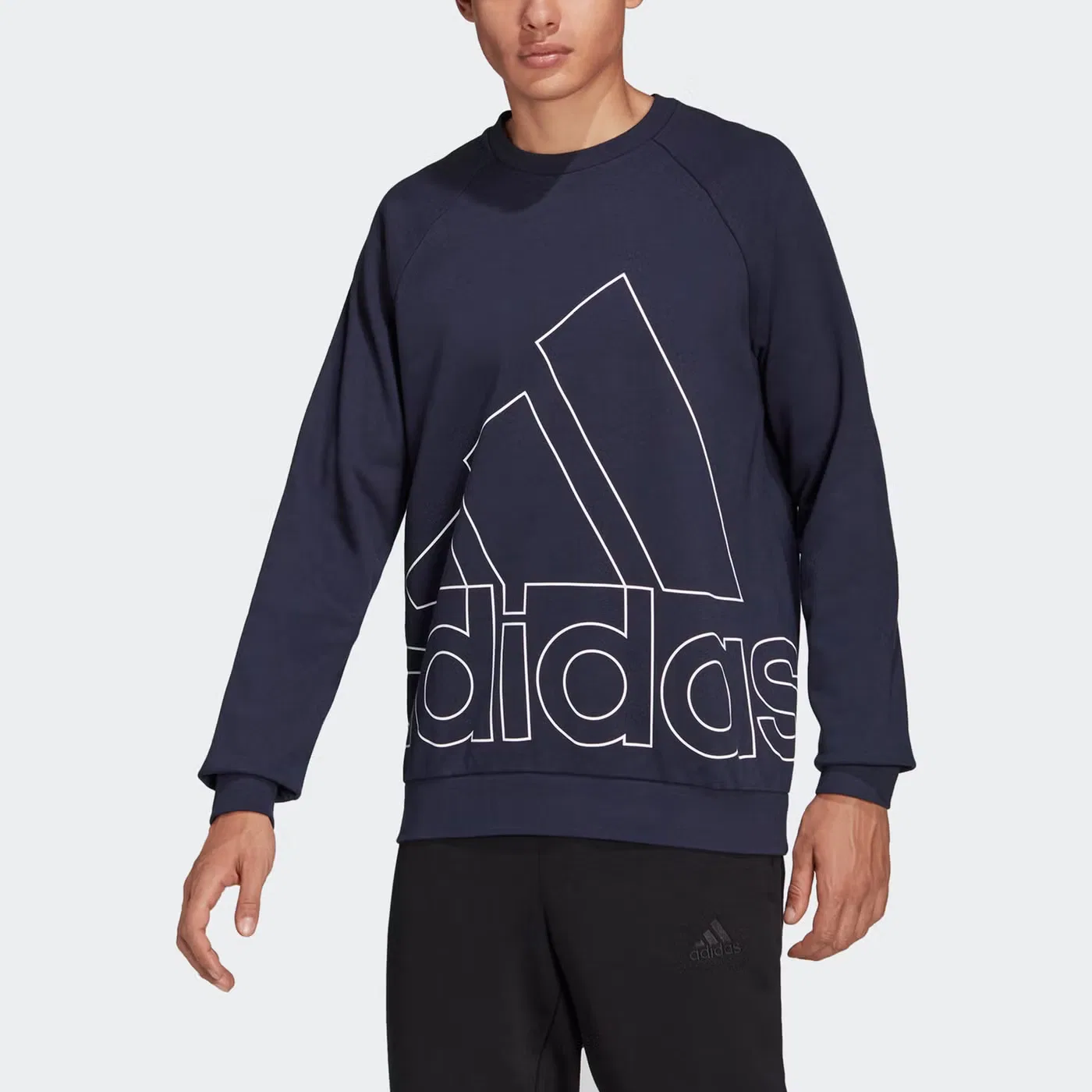 Свитшот с принтом логотипа Big Lo Adidas, синий — фото 2