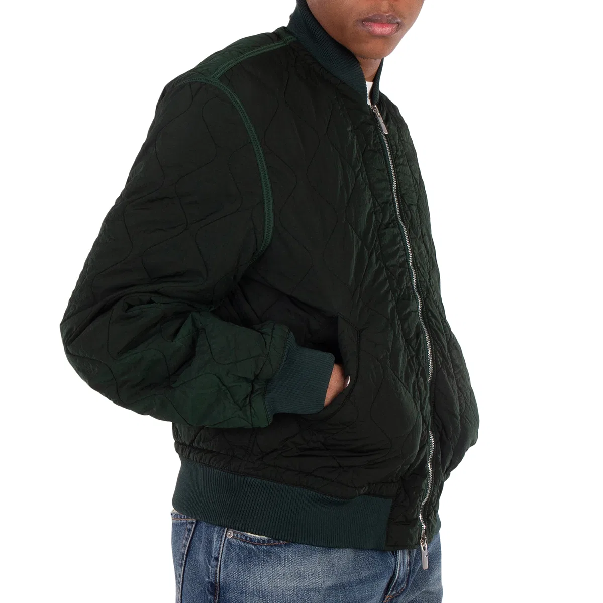 Куртка-бомбер стеганая с длинным рукавом Quilted Long Sleeve Bomber Jacket Burberry, Ivy — фото 3