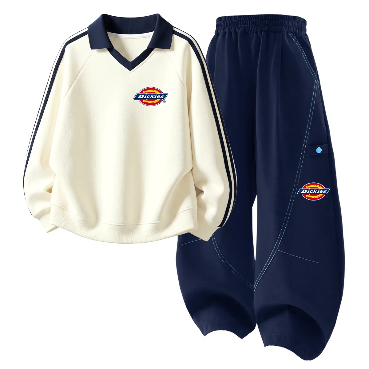 Детский спортивный комплект с логотипом S Logo Thick K Ivory White+Silicone S Logo K_Right Middle Mysterious Blue, Dickies, Mysterious Blue