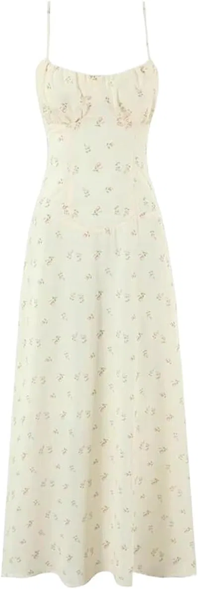 Женское летнее платье флорал принт Fit and Flare, Yellow