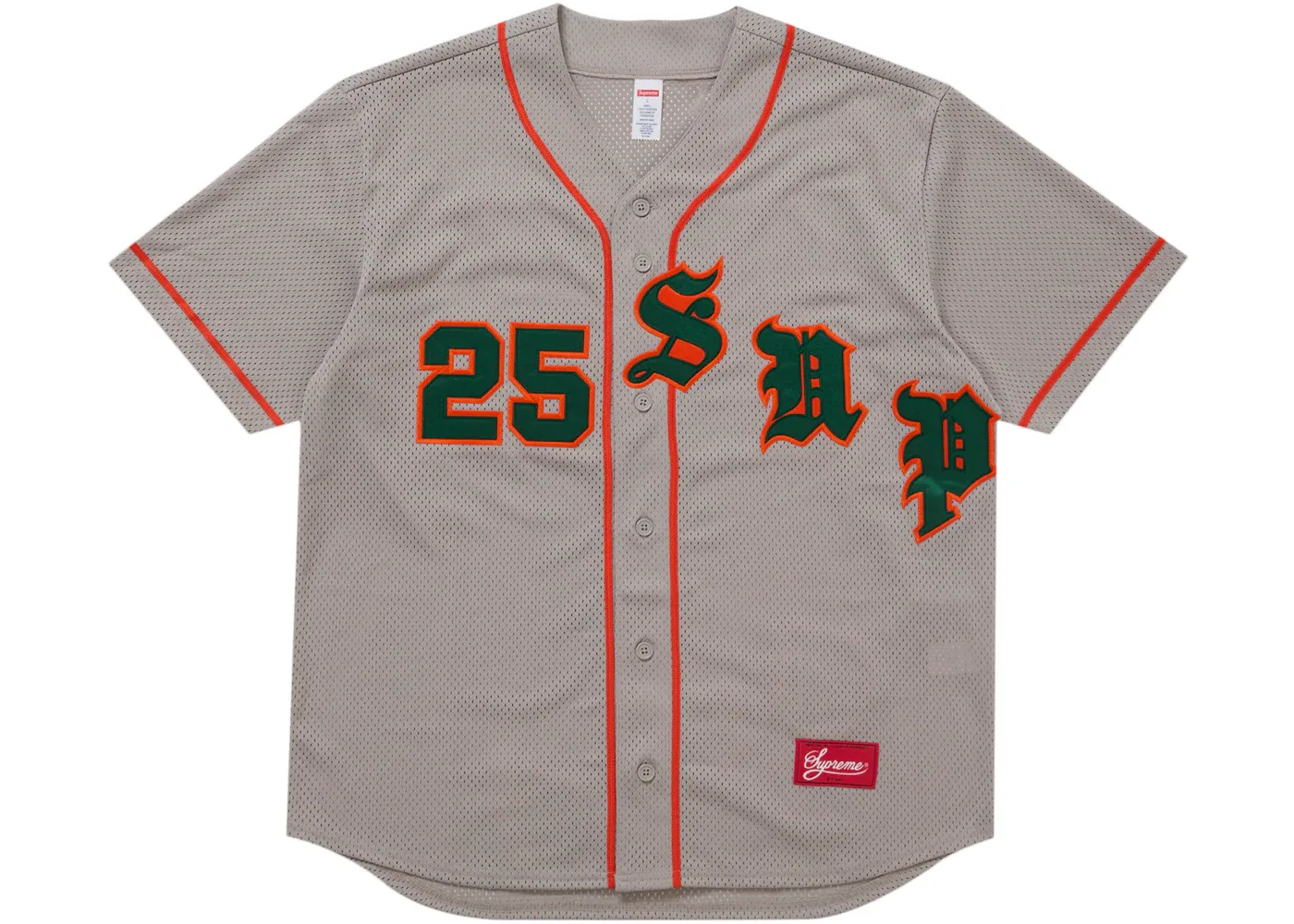 Мужская футболка с длинным рукавом Supreme Old English Baseball Jersey, Grey