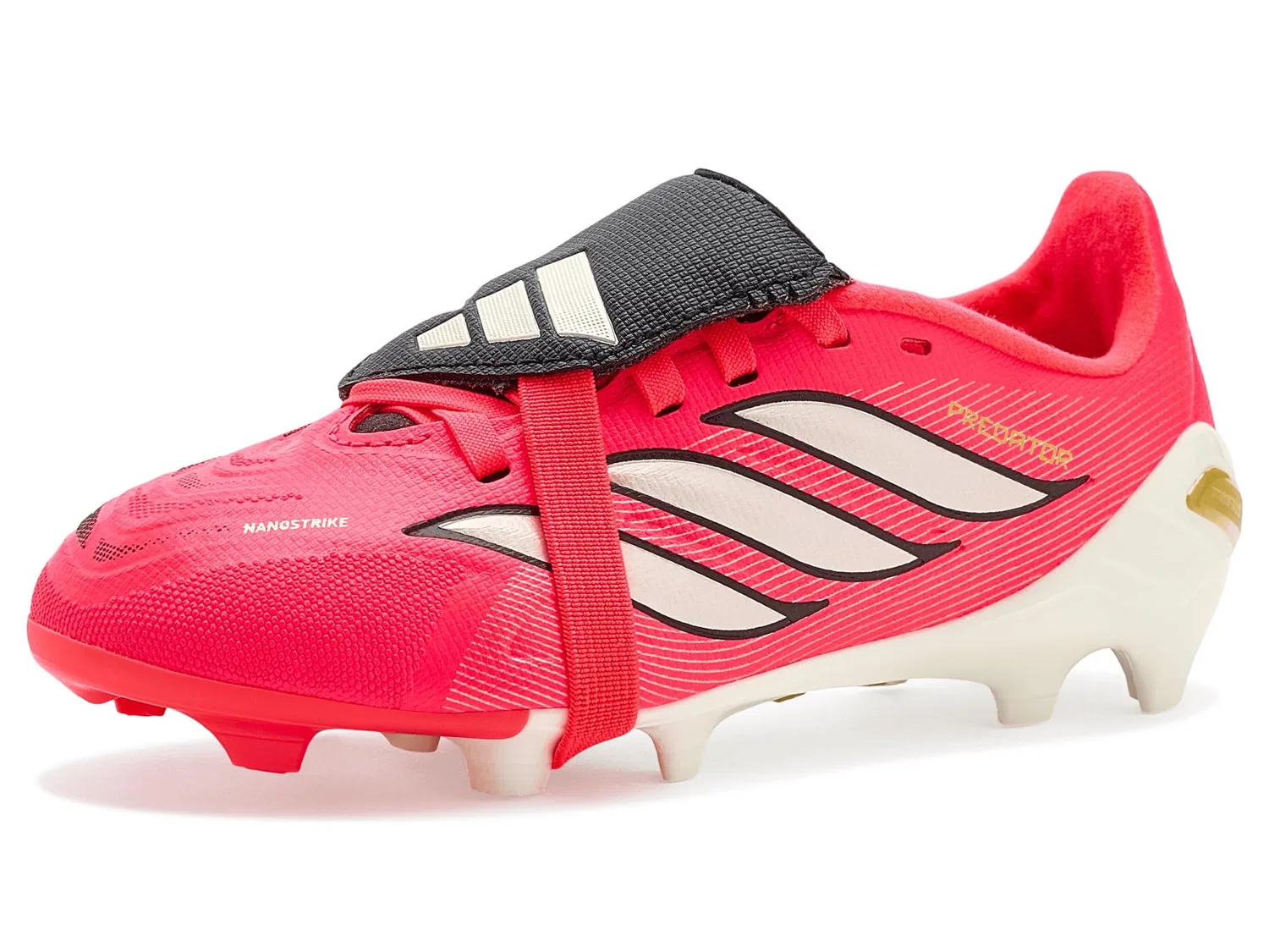 Бутсы Predator League Fold-Over Tongue Firm Ground Foot (для маленьких и больших детей) Adidas Kids, Solar Turbo/Thermal Chrome/Core Black