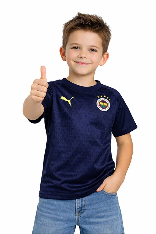 Детская футболка для девочек с принтом Original A Team Football Player Fenerbahçe, Navy Blue T-Shirt — фото 2