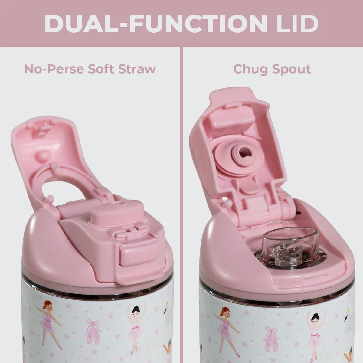 Детская бутылка для воды 0,4 л с трубочкой и поильником Ease2o HydroJug, Ballerina — фото 3