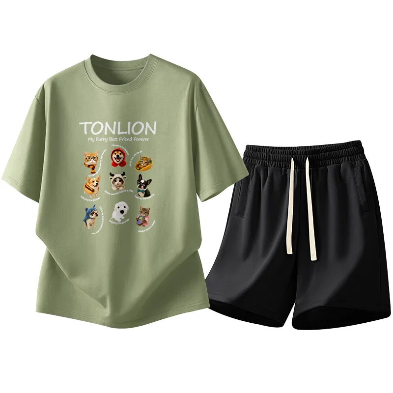Детский спортивный костюм с принтом Tonlion, Черный