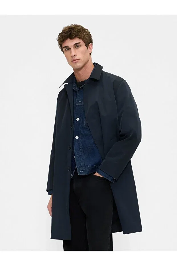 Мужское пальто-тренч с длинным рукавом Gap, Navy Blue-001