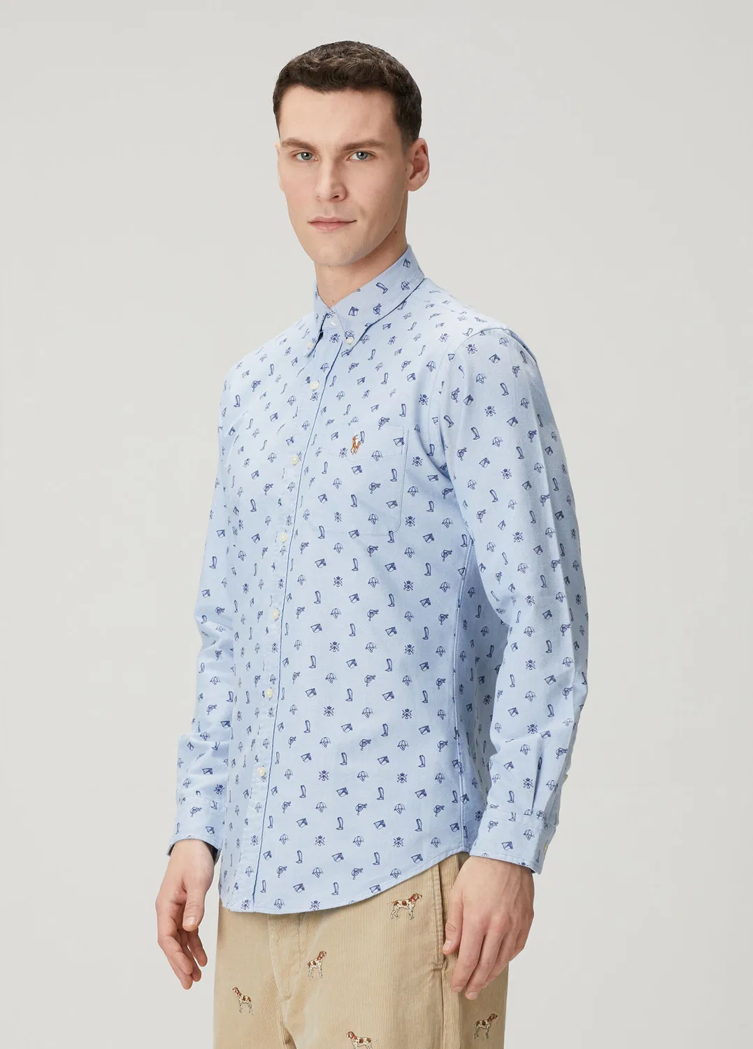Рубашка Classic Oxford с рисунком Polo Ralph Lauren, blue — фото 3