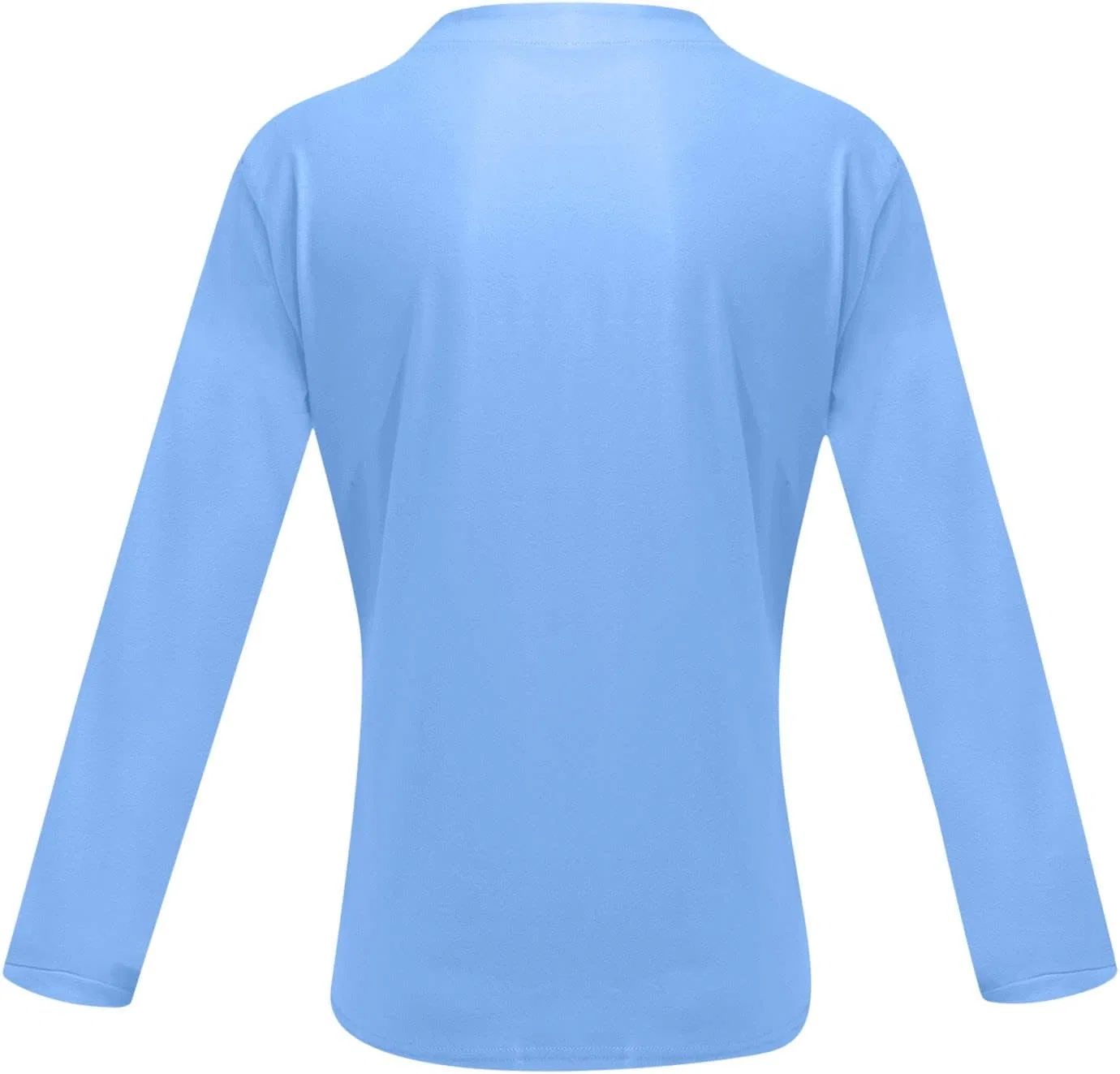 Мужская футболка с V-образным вырезом длинным рукавом, 2-light Blue — фото 4