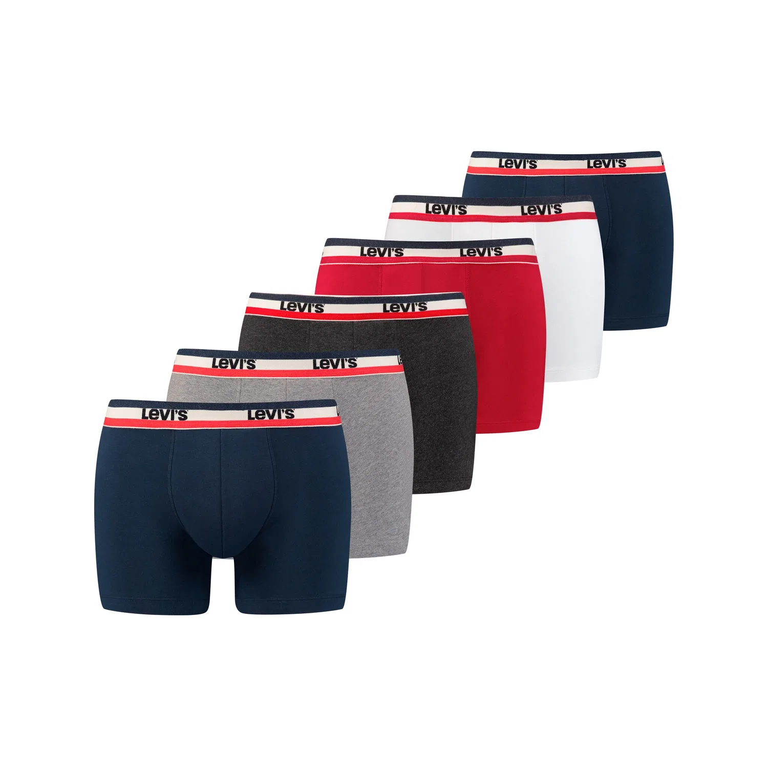 Мужские боксеры в 6-паке с логотипом Levi's, Multicolor