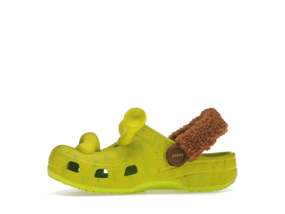 Детские клоги Crocs Classic Clog с принтом Crocs, Lime Punch — фото 3
