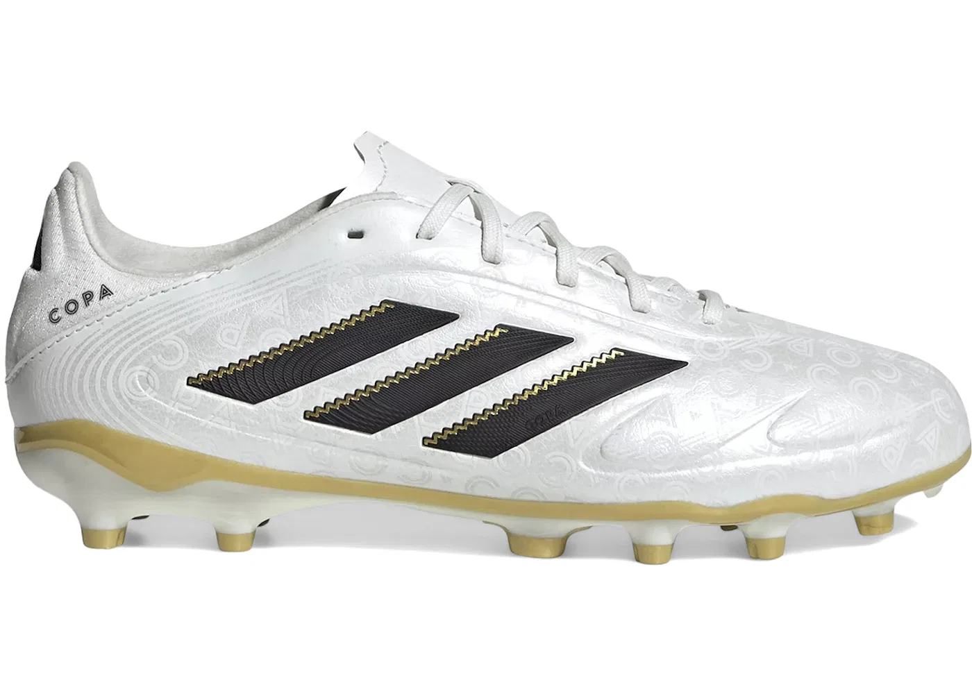 Детские бутсы с шипами Adidas Copa Pure 3 League FG/MG, Zero Metallic/Core Black/Gold Metallic