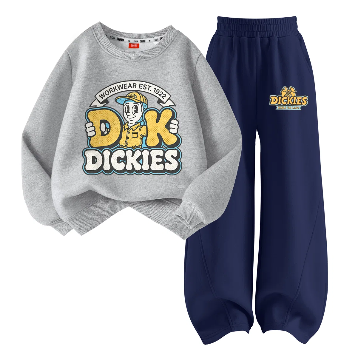 Детский спортивный комплект с длинным рукавом Dickies, Smitty Heather Gray+Smitty K Navy Blue