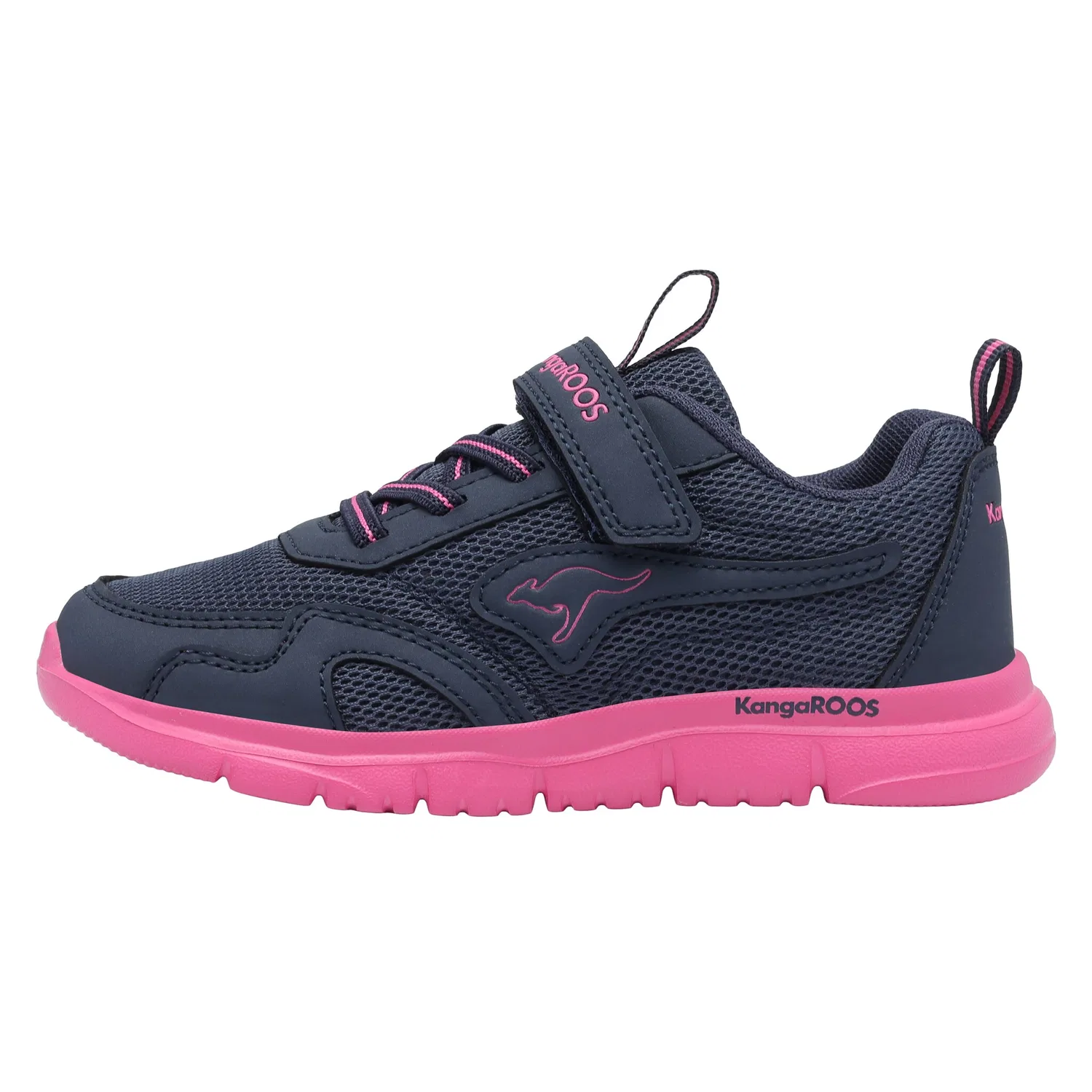 Детские спортивные кроссовки с фиксацией KangaROOS, Navy Blue/Pink — фото 2