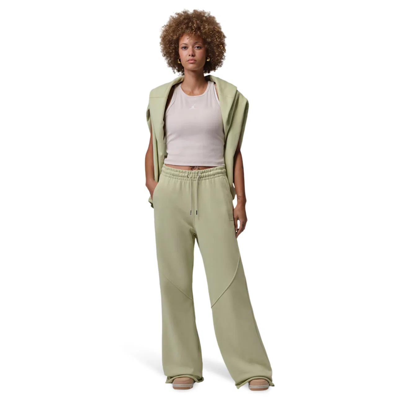 Женские брюки Flight Fleece FLR Jordan, цвет Lawn/Olive Aura — фото 4