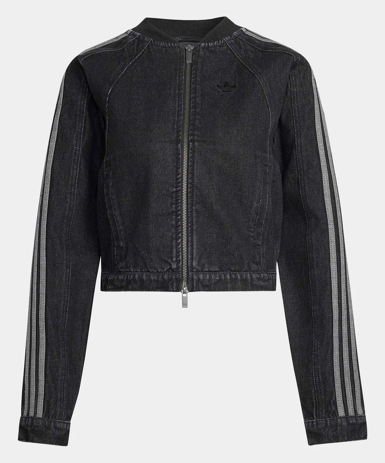 Женская джинсовая куртка укороченная с принтом ORI SST 2.0 TRACKTOP Adidas, Black — фото 2