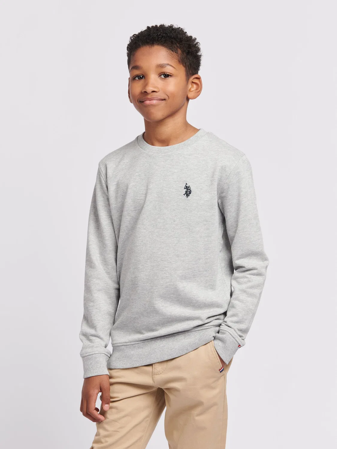 Свитшот для мальчиков Double Horsemen U.S. Polo Assn, серый