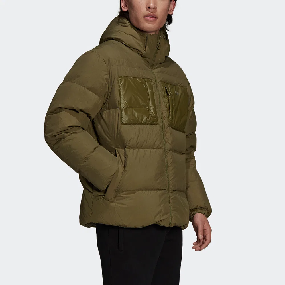 Мужское худи с капюшоном утепленное пуховик Adidas Originals, Olive — фото 4