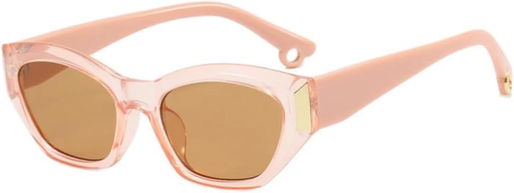 

Ретро-солнцезащитные очки «кошачий глаз» для женщин и мужчин, винтажные очки с заклепками, роскошные очки для путешествий, защита от УФ-излучения UV400 VVTWSSW, Pink Tea