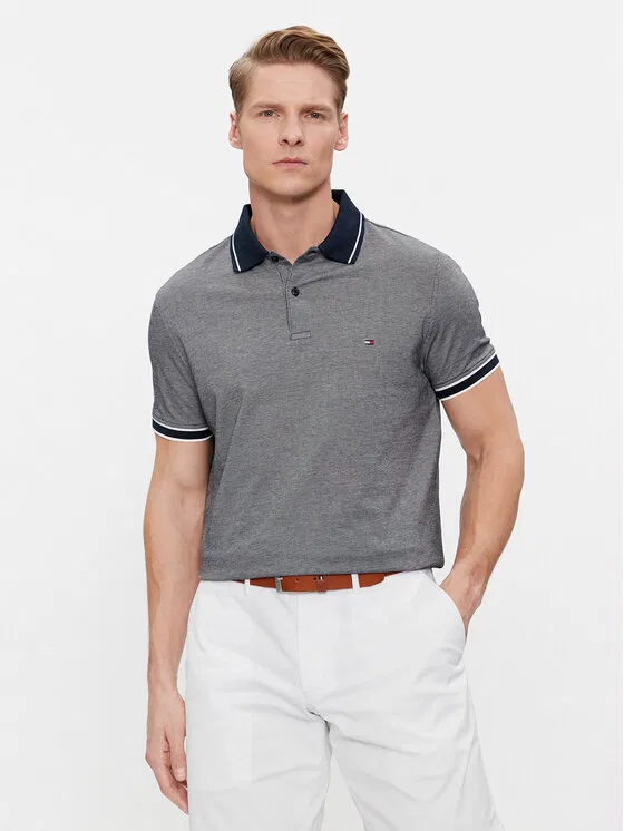 Поло regular fit Monotype Oxford Collar Reg Polo Tommy Hilfiger, серый