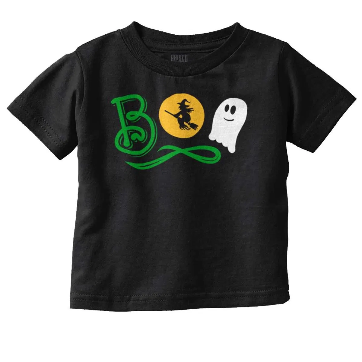 Детская футболка с принтом Boo Cute Witch Ghost Halloween Brisco Brands, Black