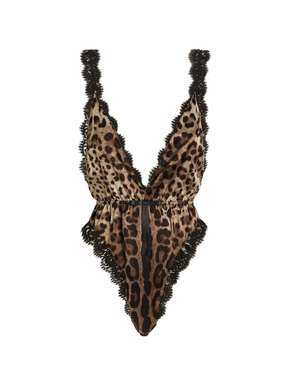 Dolce & Gabbana Боди из сатина с леопардовым принтом, нейтральные — фото 2
