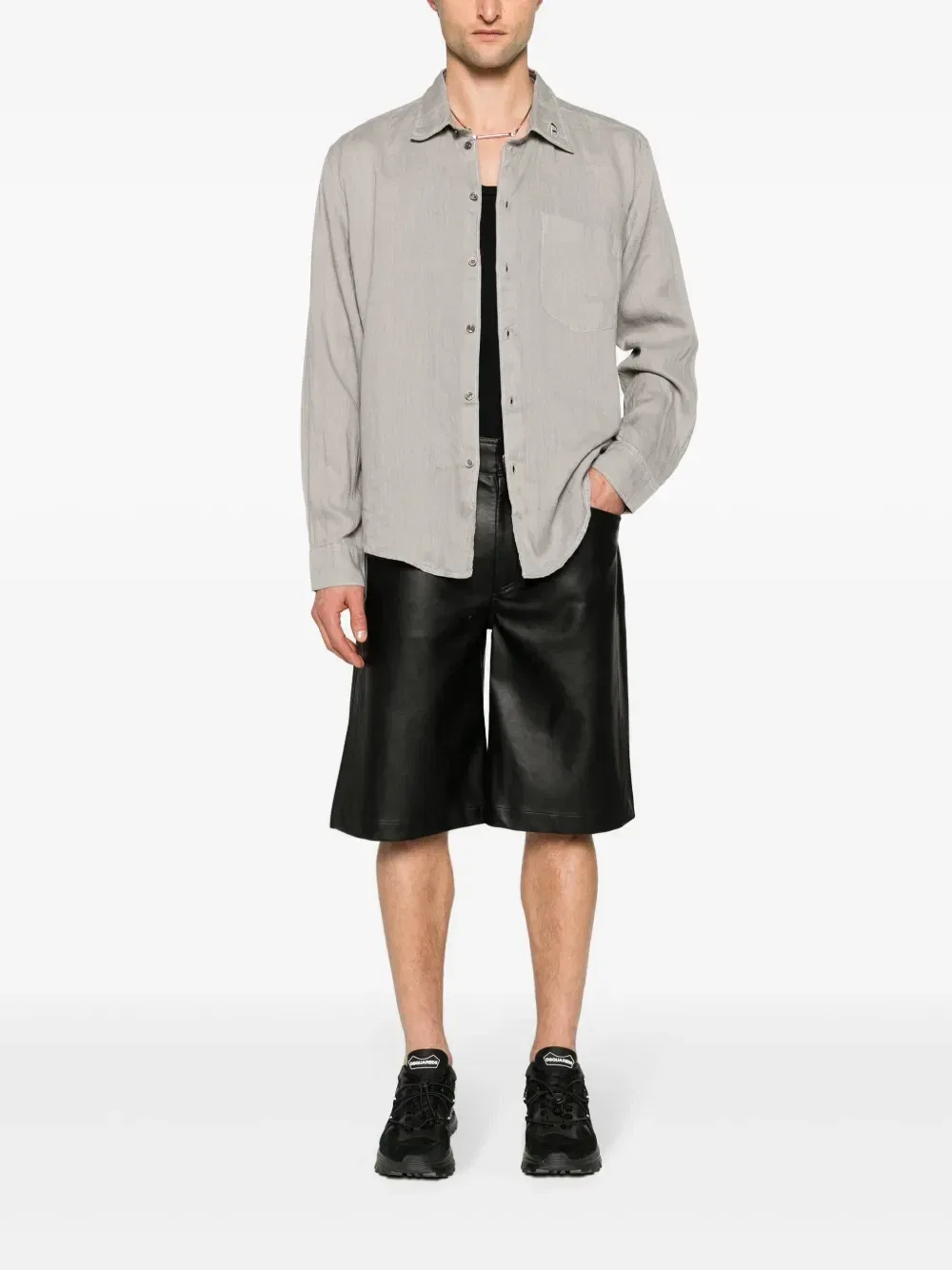 Льняная рубашка S-Emil Diesel, серый — фото 2