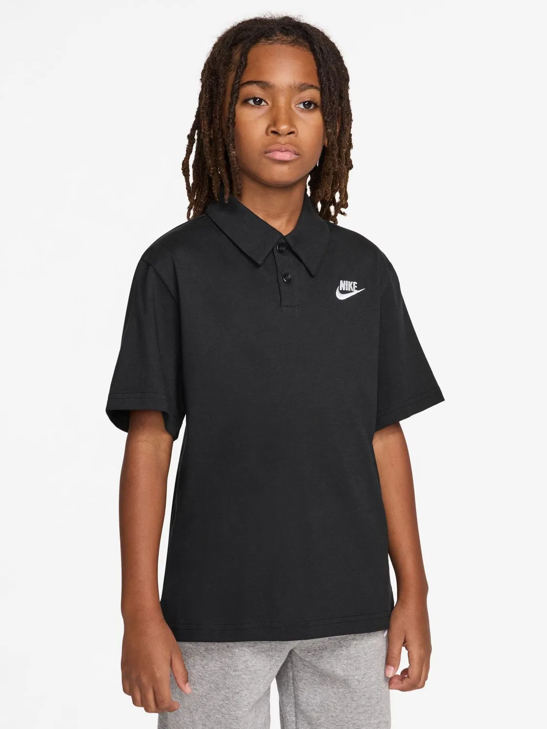 Поло Nike Club, хлопок, черный