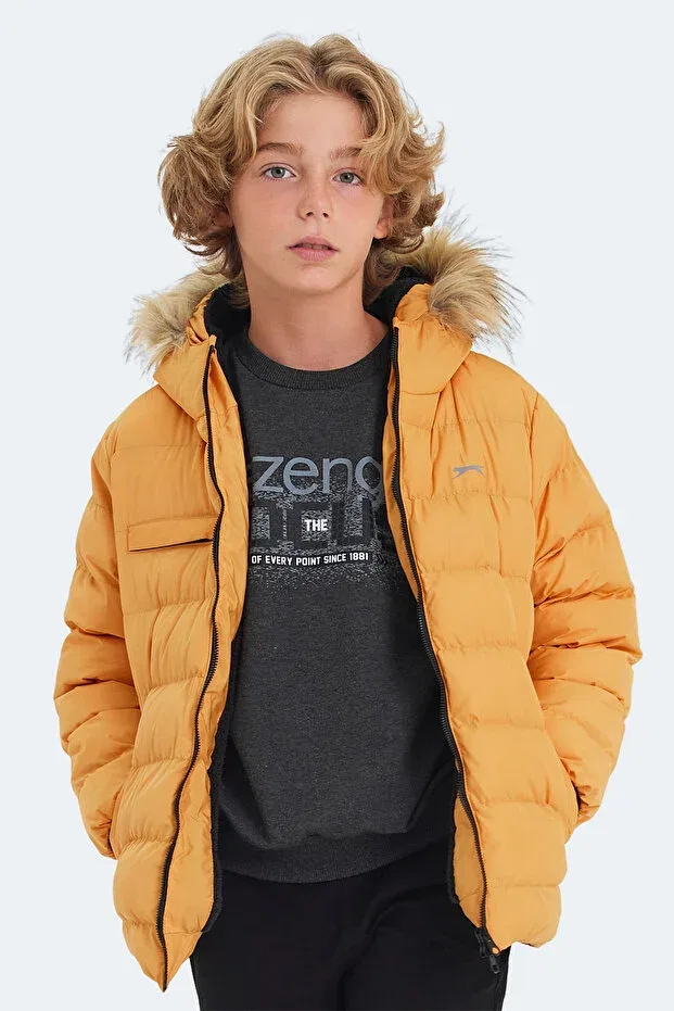 Детское пальто для девочек с капюшоном Calisto Slazenger, Yellow — фото 2