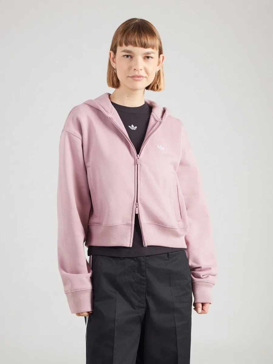 Худи на молнии ADIDAS ORIGINALS 'ESS' сиреневого цвета — фото 2