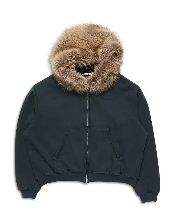 Женская толстовка с искусственным мехом Acne Studios, Dark Navy