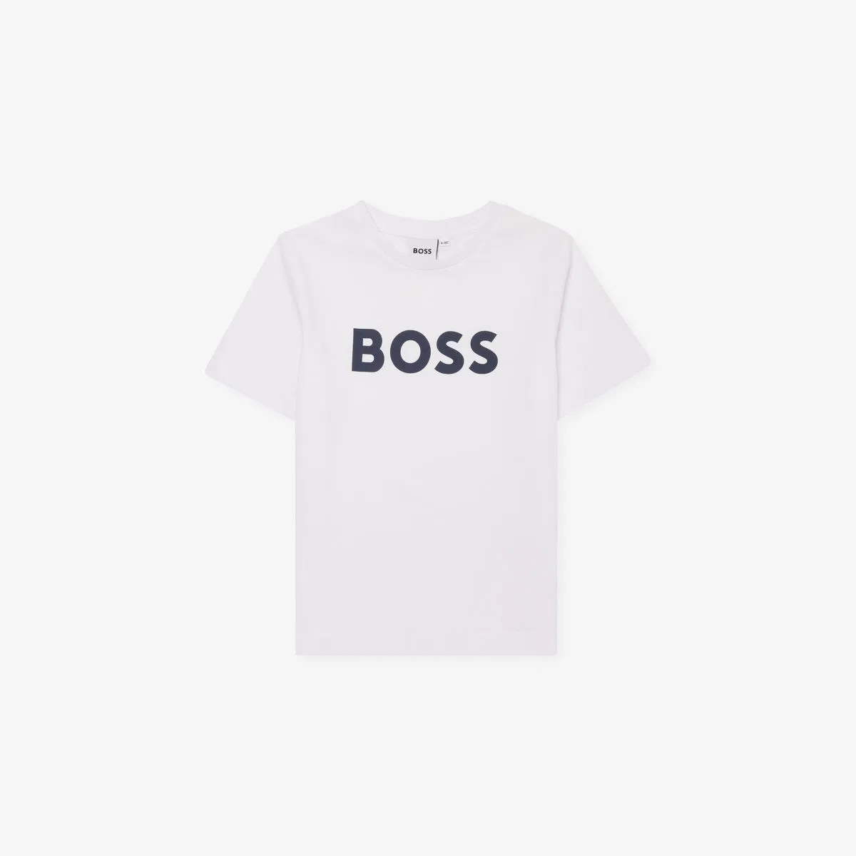 Хлопковая футболка с коротким рукавом и логотипом, размер 4-16 лет Boss, белый