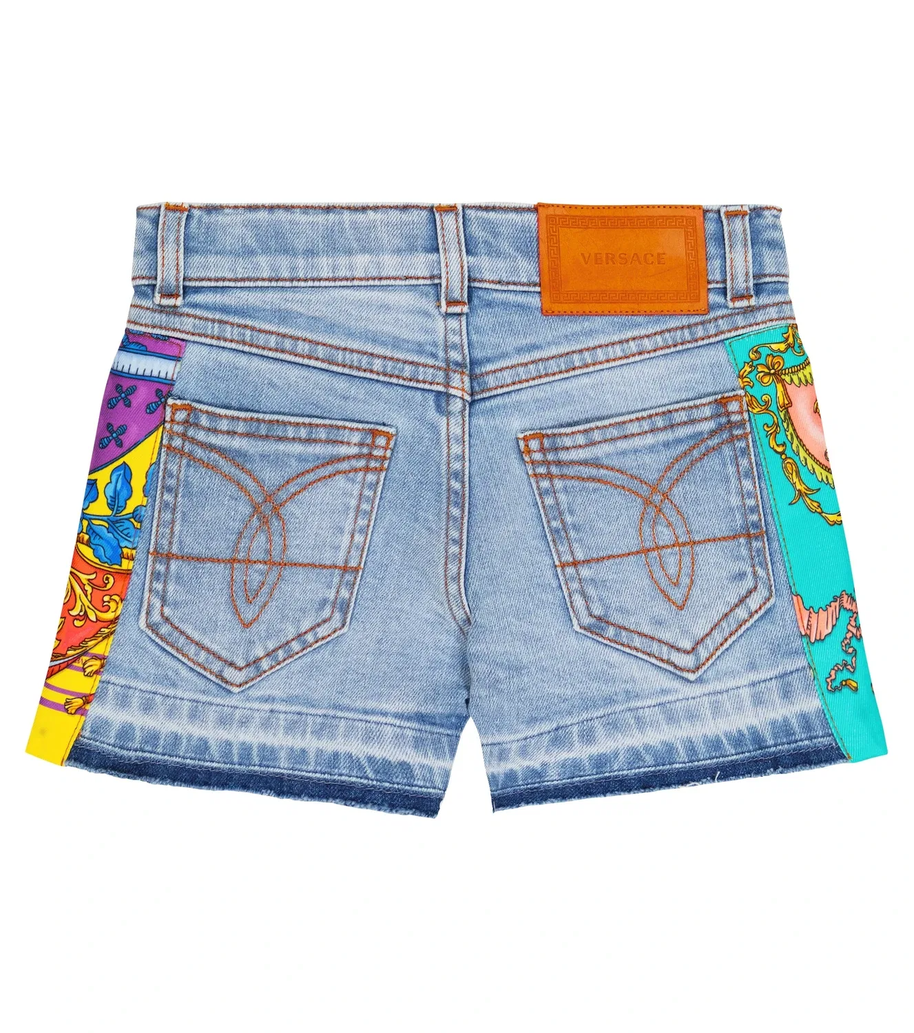 Шорты джинсовые с принтом Royal Rebellion Versace Kids, синий — фото 4