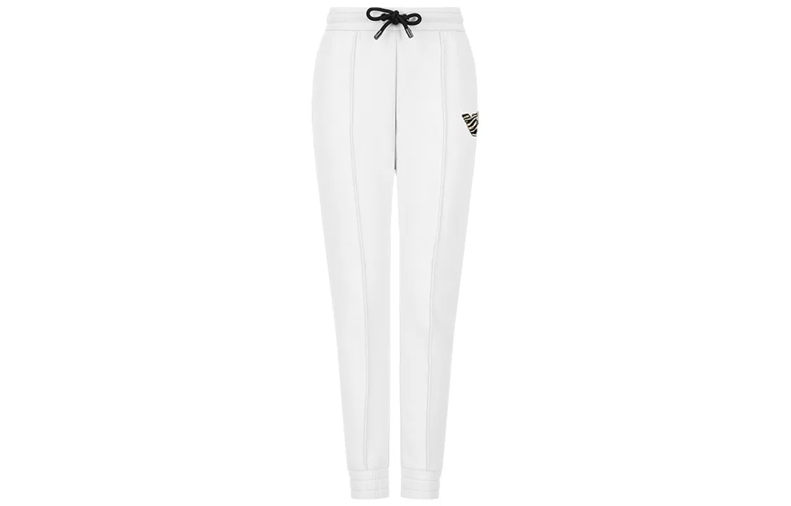 Женские спортивные штаны из трикотажа с манжетами EMPORIO ARMANI, White