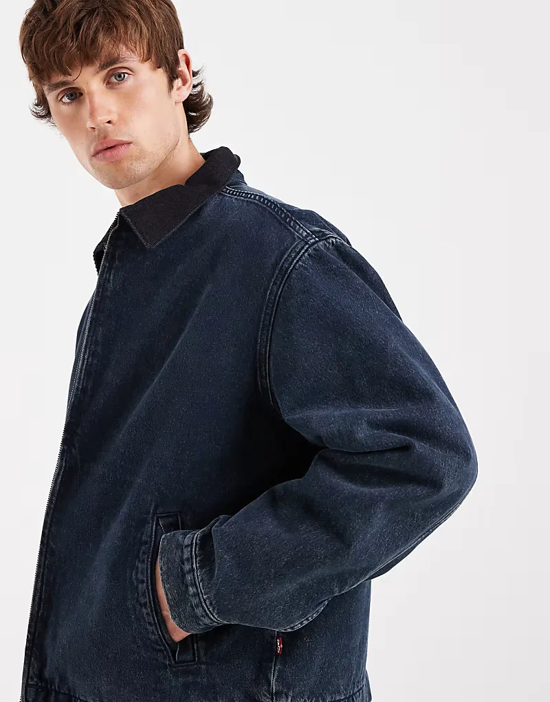 Джинсовая куртка-харрингтон Levi's Castro с контрастным воротником, синий — фото 4