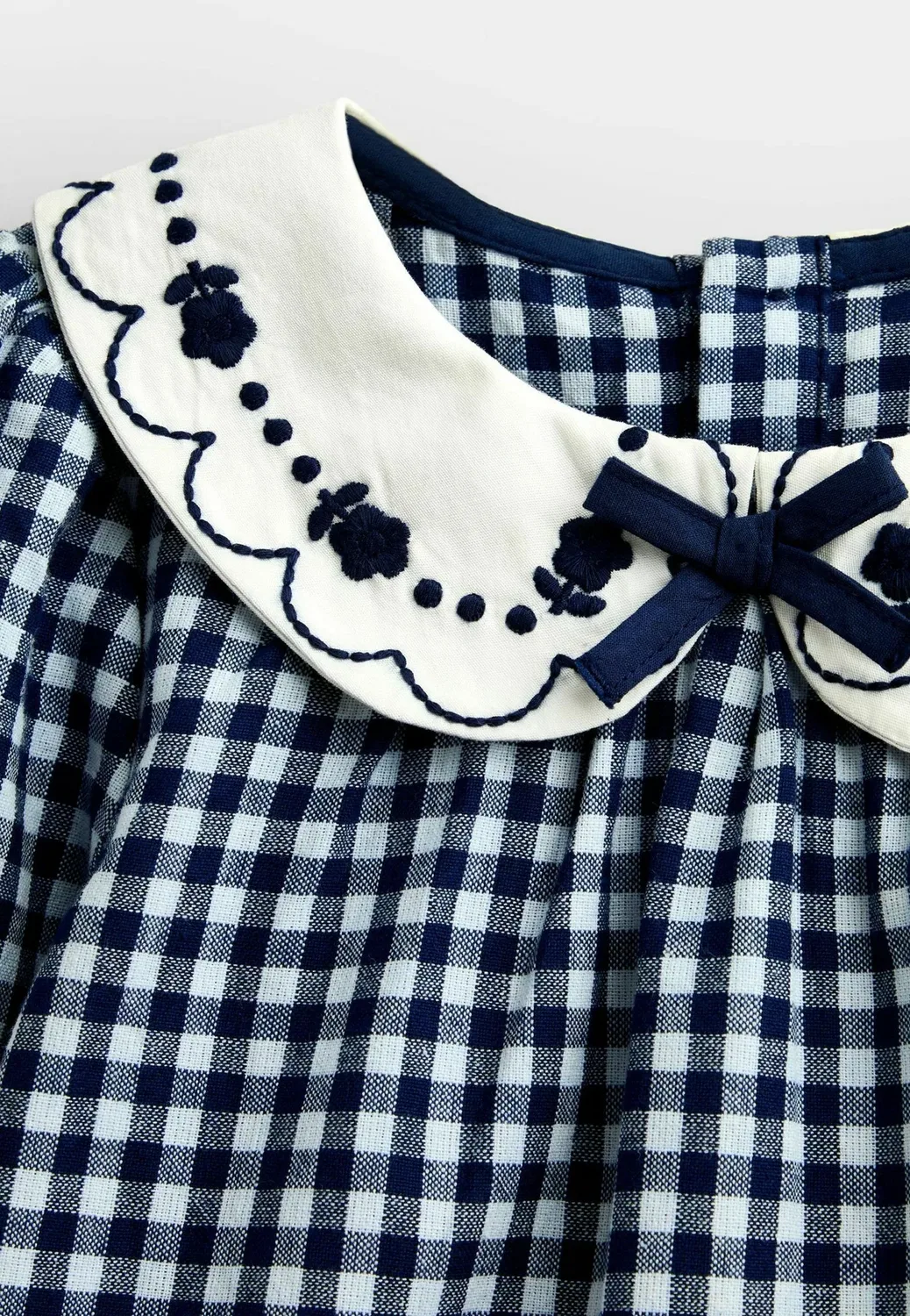 Блузка с воротником - блузка Jojo Maman Bébé, Navy Blue Gingham — фото 3