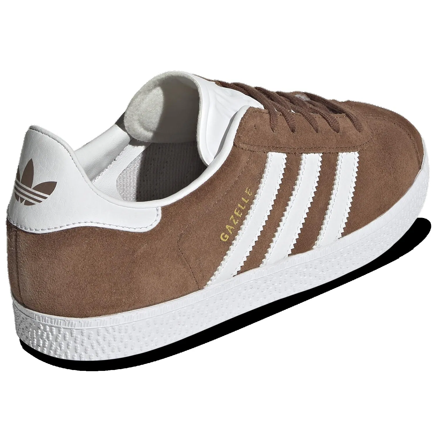 Детские кроссовки для мальчиков с замшевым верхом Adidas Gazelle, Dark Brown White — фото 3