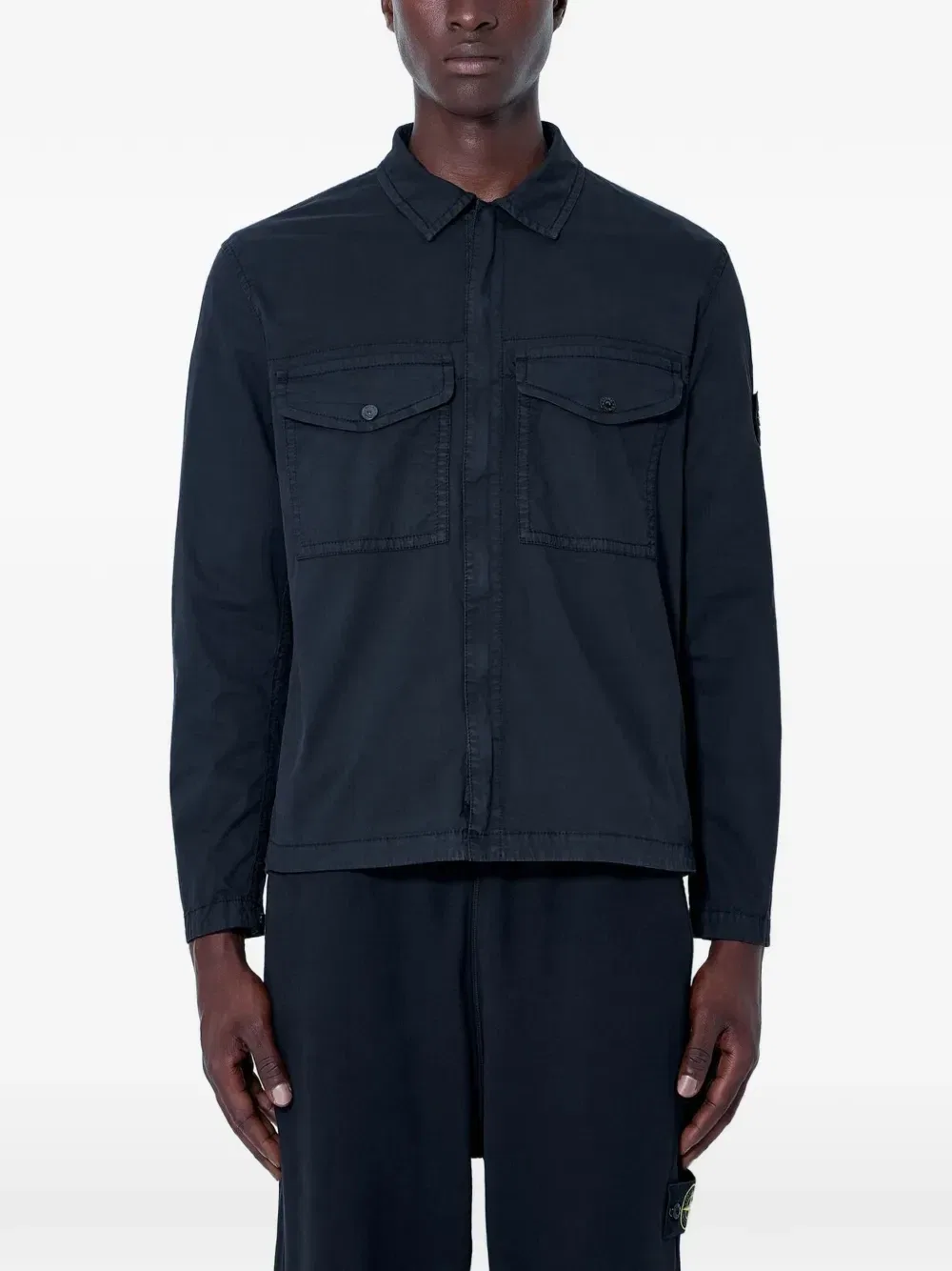 Рубашка на пуговицах с нагрудным карманом Stone Island, черный