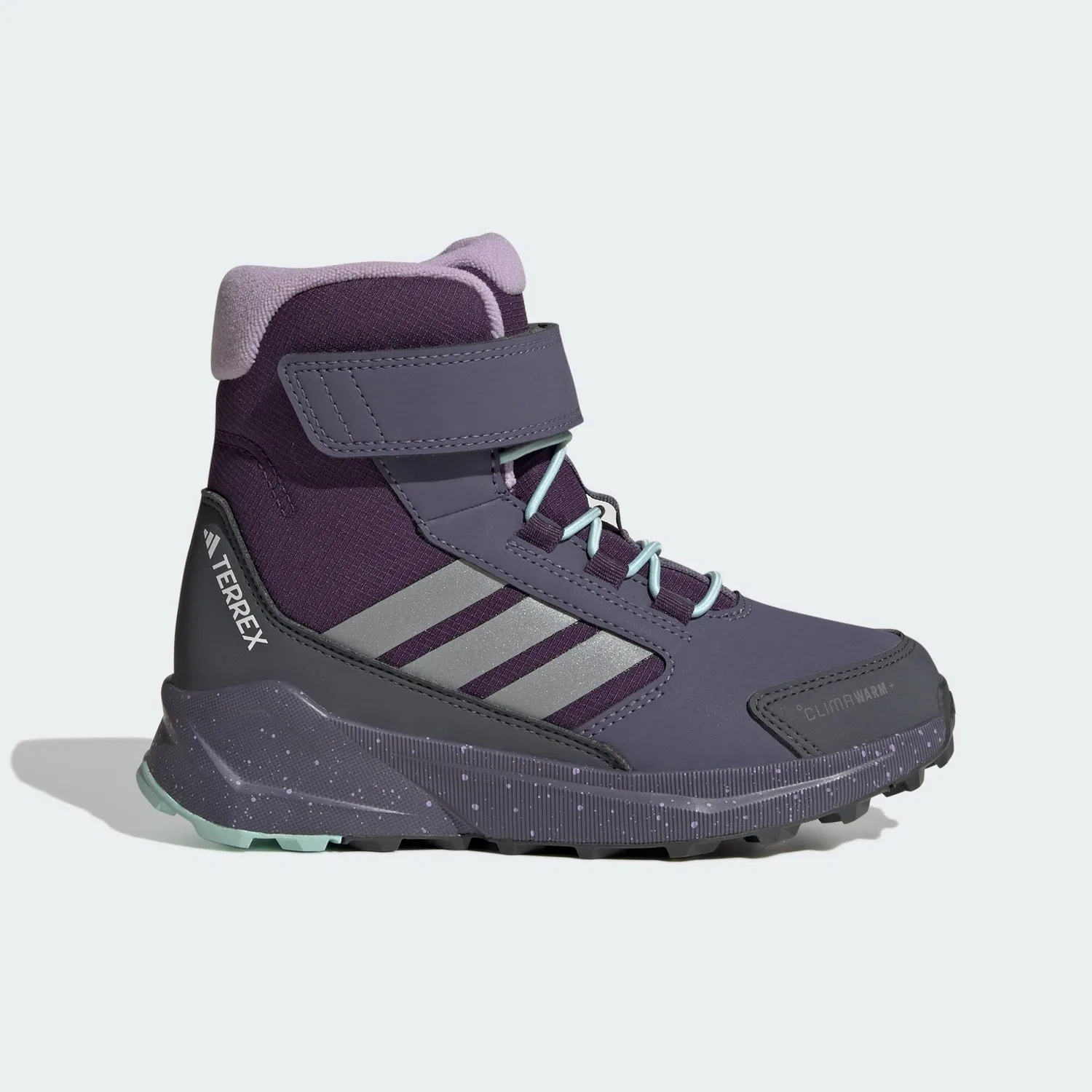 Детские утепленные ботинки для хайкинга Terrex Trailmaker 2 High CLIMAWARM+ Adidas, Electric Lila / Silver / Lagoon Blue