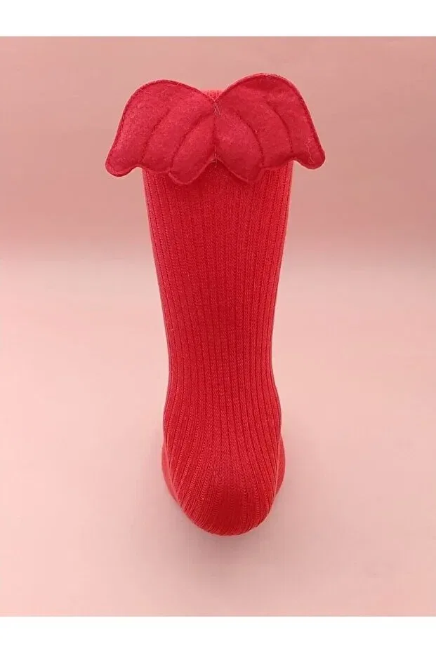 Детские носки для девочек с принтом Angel Wing Knee Socks Eses Bebe, Red — фото 2