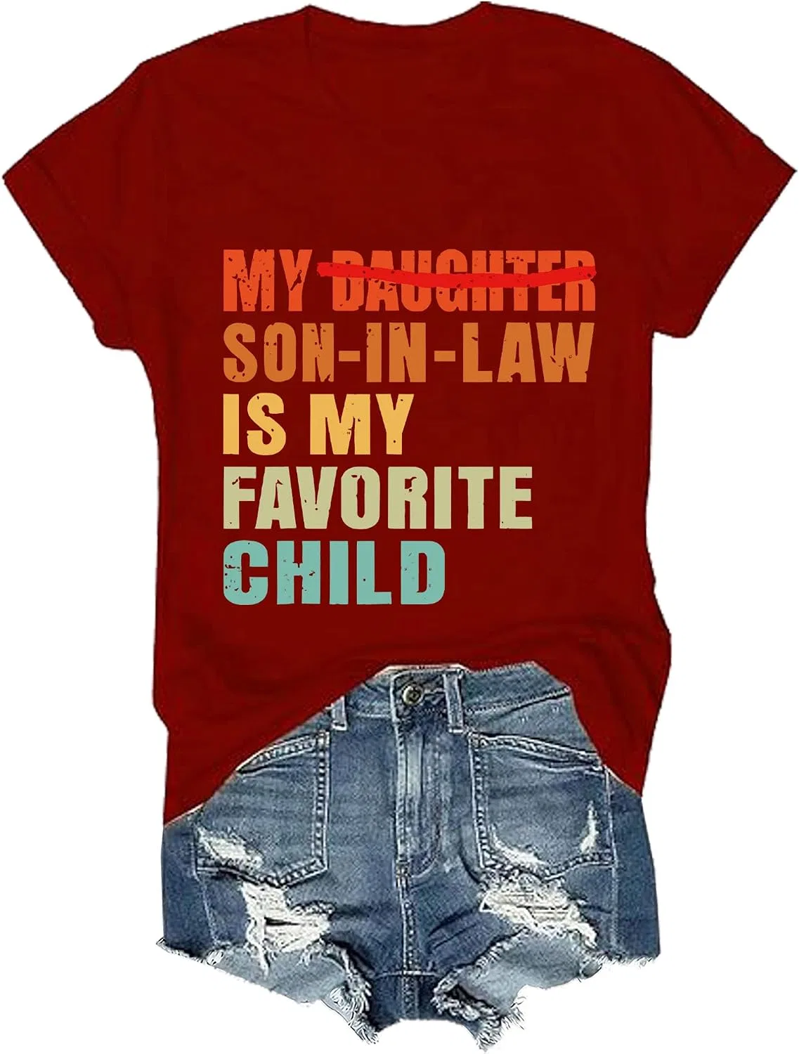 Футболка с принтом My Son in Law is My Favorite Child, Claret