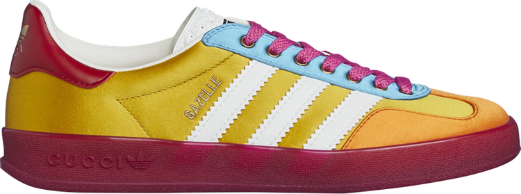 Кроссовки Adidas Gucci x Wmns Gazelle 'Yellow White Red', желтый - фото