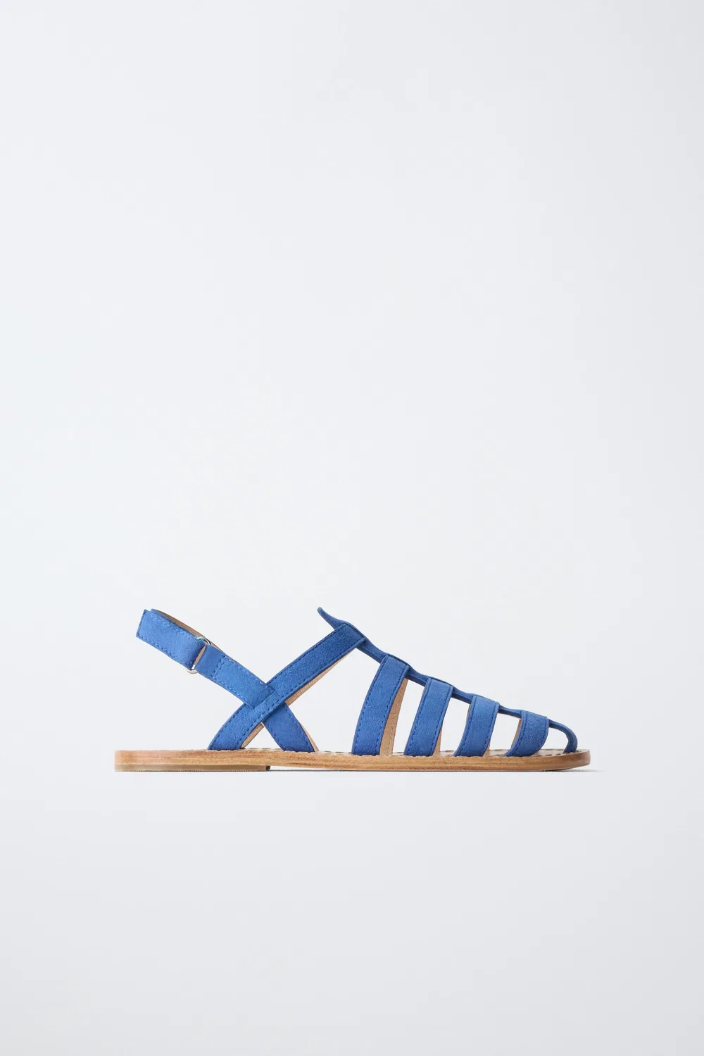 Кожаные сандалии с ремешком ZARA, Blue