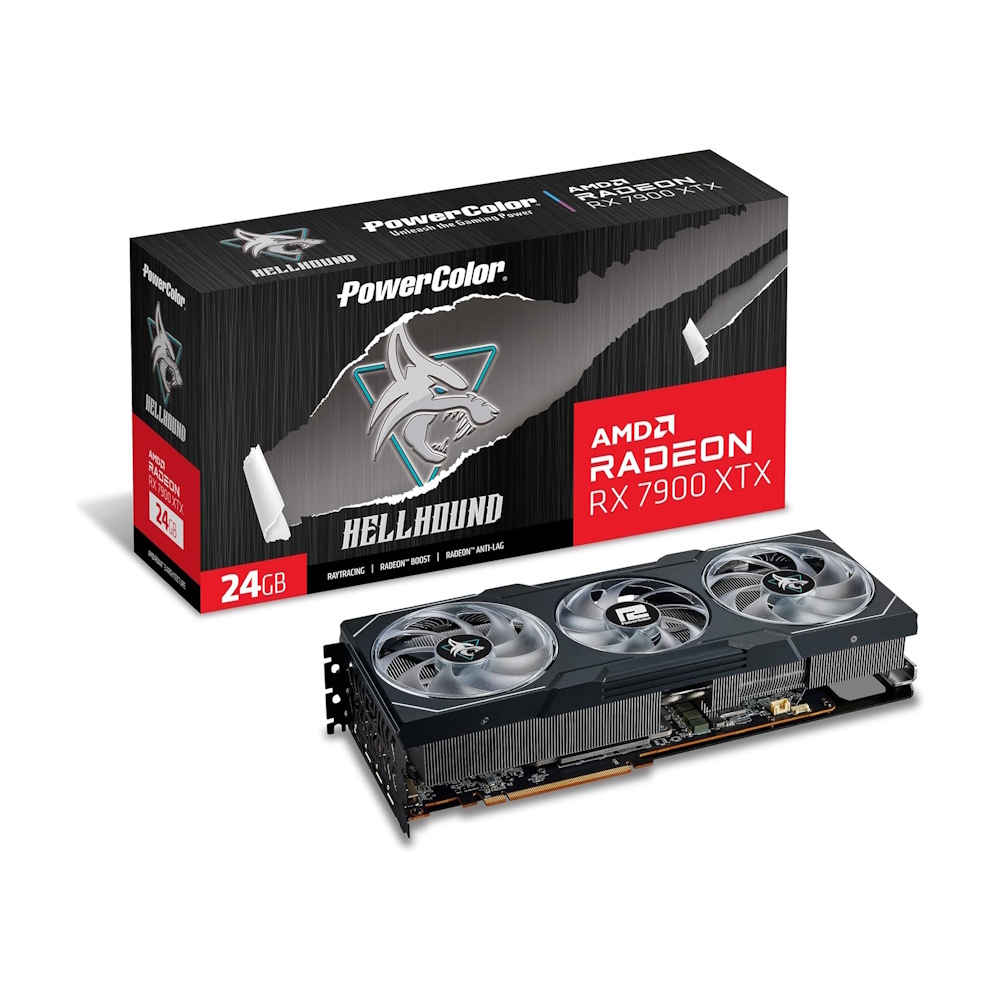 

Видеокарта PowerColor AMD Radeon RX 7900 XTX Hellhound, 24 ГБ, RX7900 XTX 24G-L/OC, черный