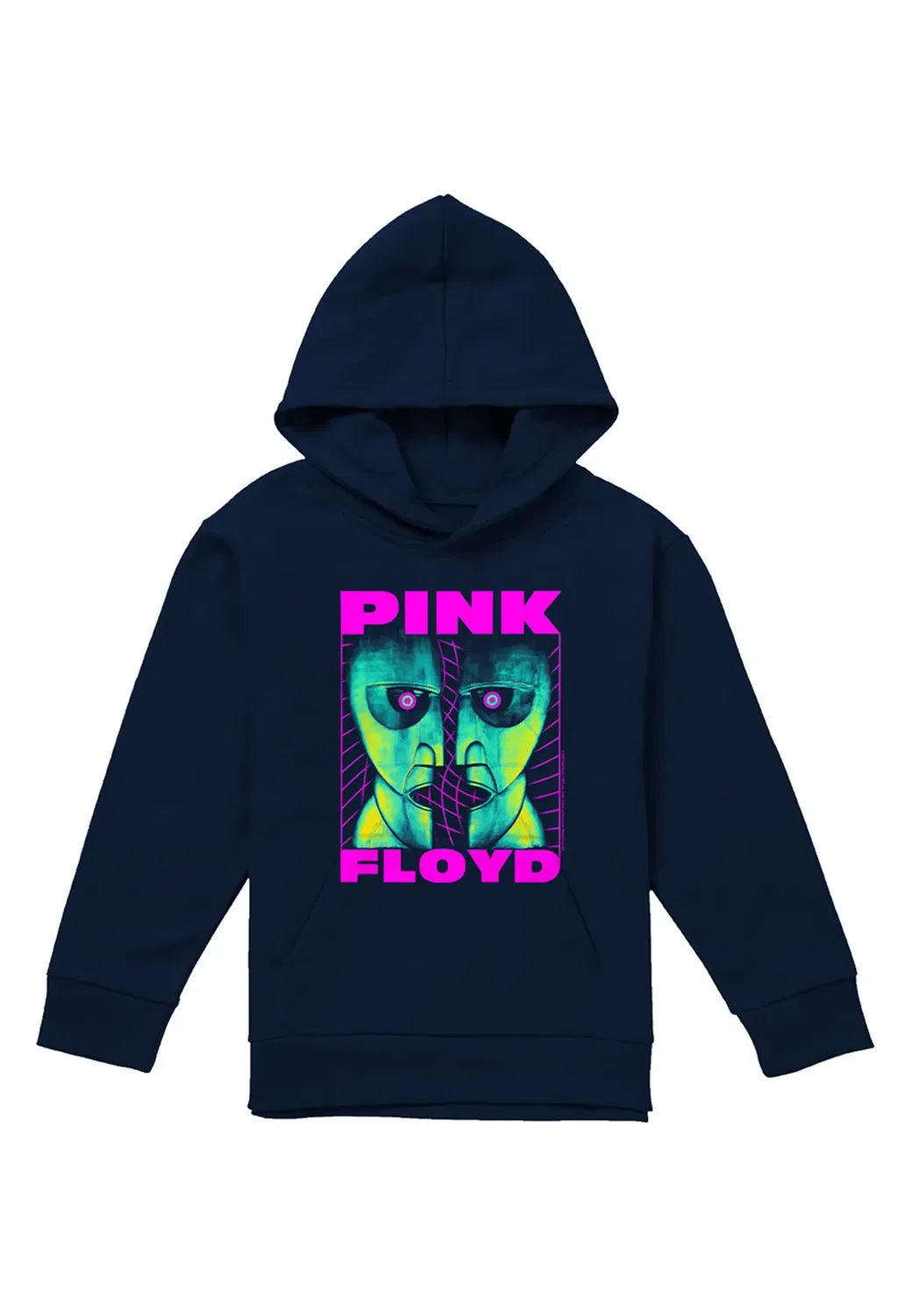 Детский худи с принтом Neon Division Bell Pink Floyd, Navy
