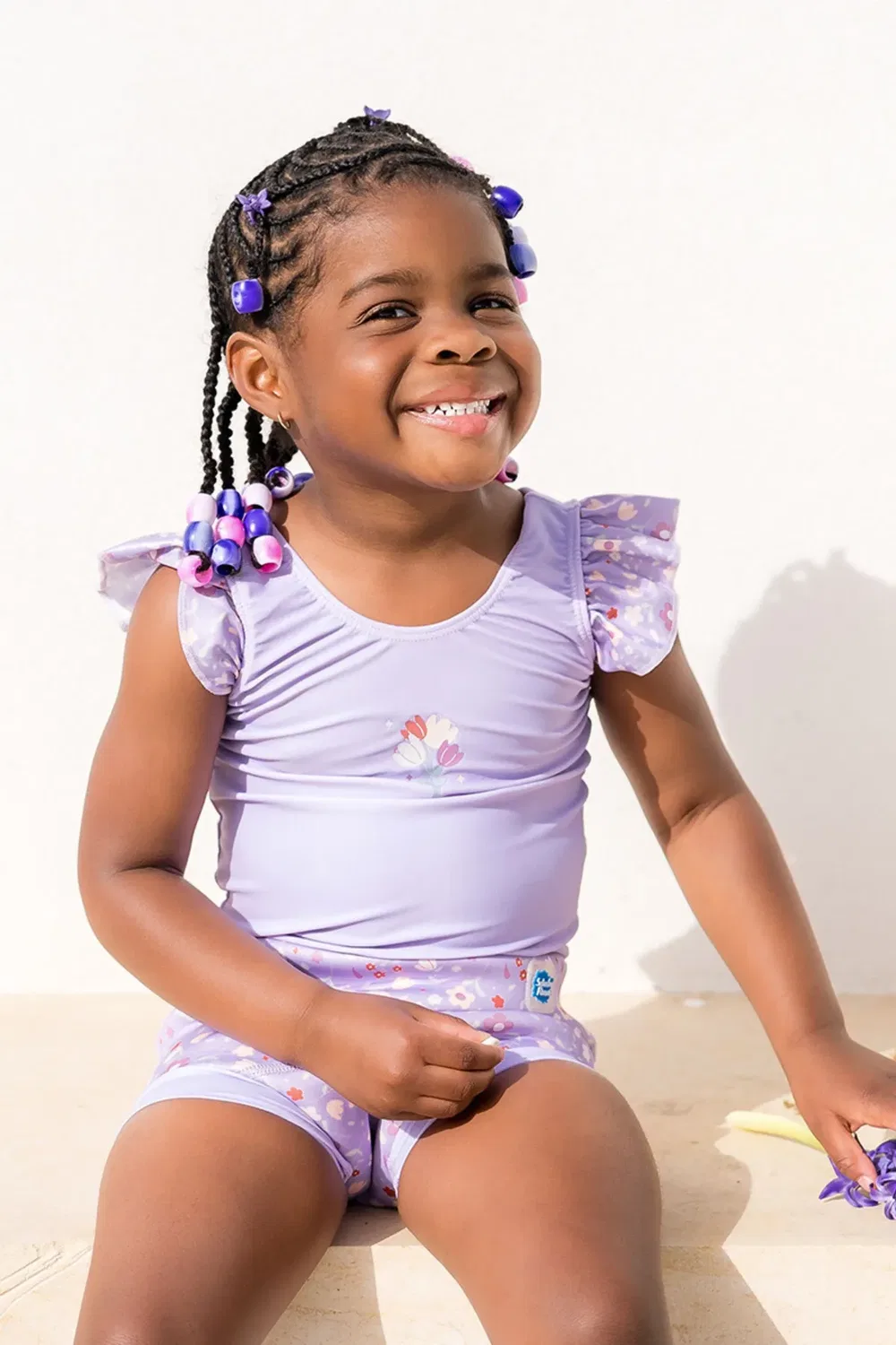 Детский купальный костюм с подгузником Happy Nappy Costume Splash About, Lilac — фото 3