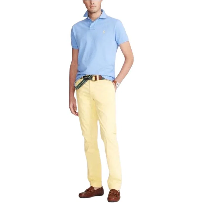 Поло с воротником для мужчин, прямая посадка, Polo Ralph Lauren, Blue — фото 3