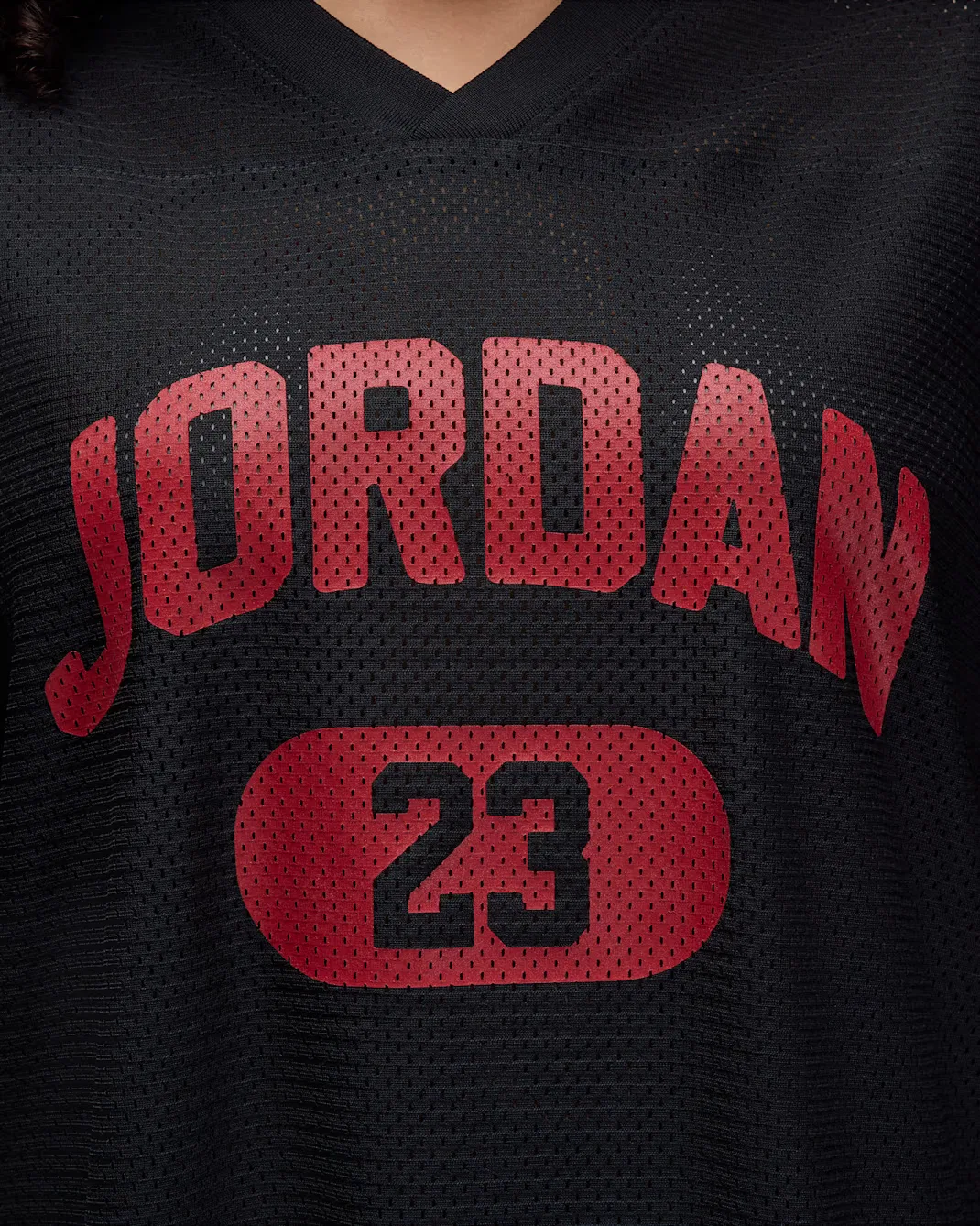 Женская сетчатая футболка Jordan Brooklyn, Black/Gym Red — фото 4