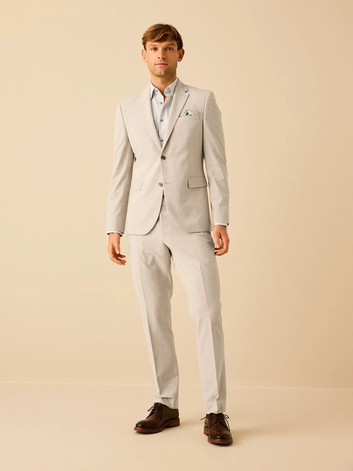 Пиджак Slim Fit Motionflex в растяжку Next, камень — фото 3