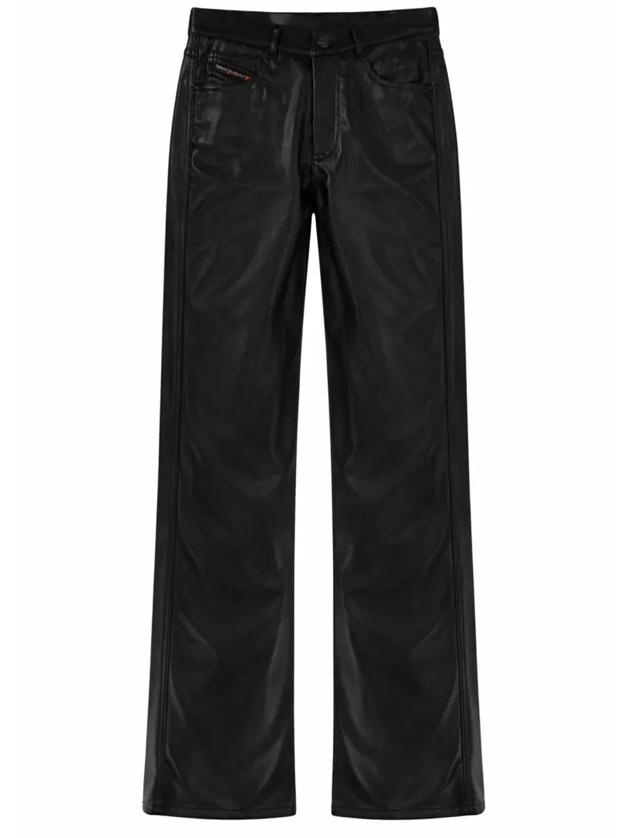 Женские брюки широкие с эффектом кожи P-Lain Wide-Leg Diesel, черный